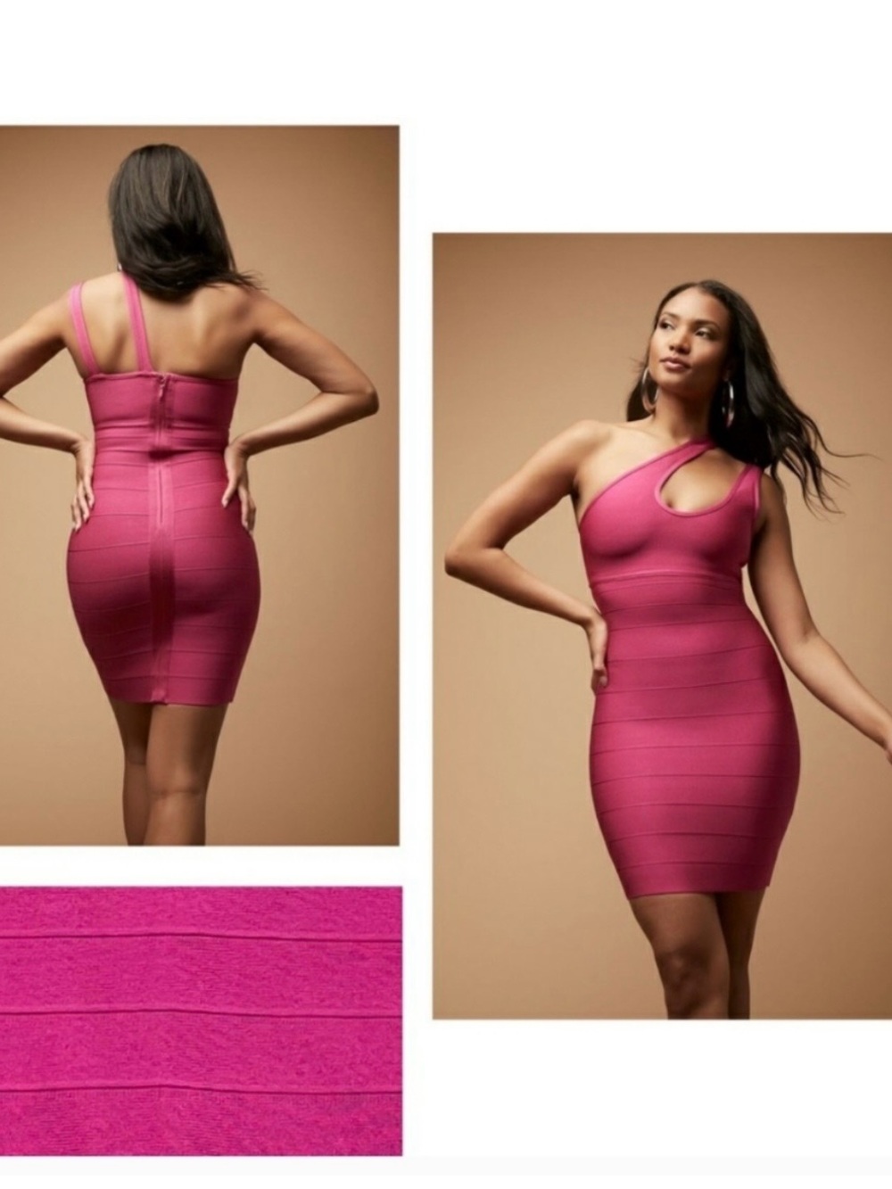 Herve Leger X forever21 One-Shoulder Bandage Dress in Fuchsia collab